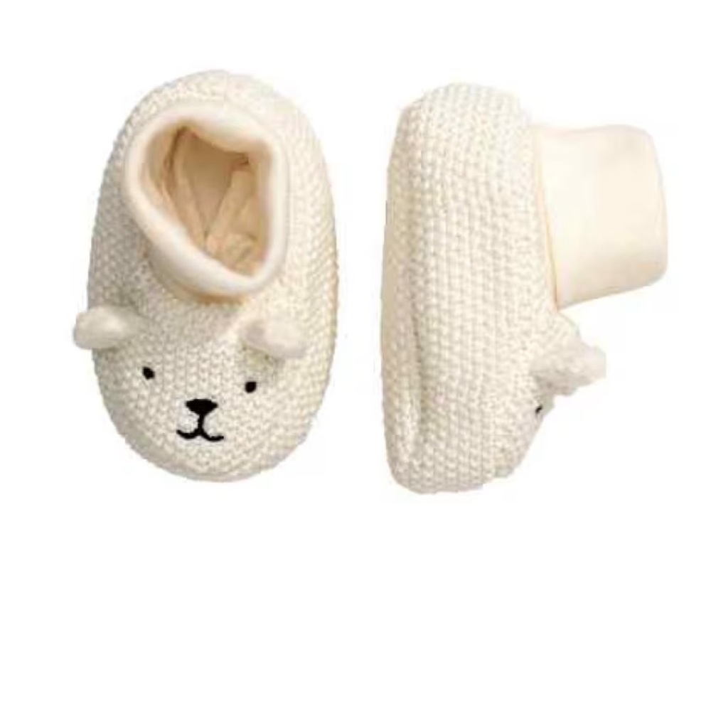 H&M Cream Bear Face Baby Slippers